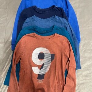 Primark Kids Long Sleeve Shirt Set - Rust, Blue, and Teal
